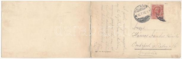 1914 Catania, industrial railway at the port - 2-tiled folding panoramacard (r)