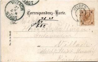 1899 (Vorläufer) Bled, Veldes; Hotel & Pension Mallner. C. Jurischek No. 347. Art Nouveau, flora...