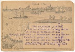 1887 (Vorläufer !!!) Rostock v. d. Fähre. Verlag v. Friedr. Andorff Hamburg (tears)