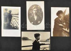 cca 1915-1936 IV. Károly magyar királyt és fiát, Habsburg Ottót bemutató fotóalbum, főként beragaszt...