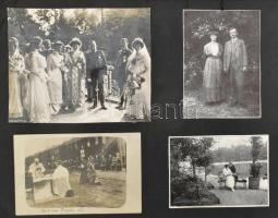 cca 1915-1936 IV. Károly magyar királyt és fiát, Habsburg Ottót bemutató fotóalbum, főként beragaszt...