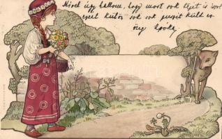 1899 Little Red Riding Hood Litho