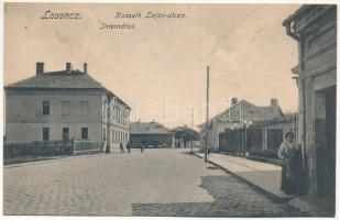 Losonc, Lucenec; Kossuth Lajos utca, Internátus. Redlinger kiadása / street view, boarding school (fl)