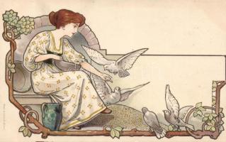 1899 Fairy-tales Show-White Art-Nouveau Litho