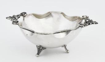 Ezüst(Ag) fűszertartó, jelzett, 12×8,5 cm, nettó: 51,9 g