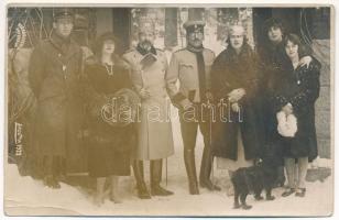 1922 Ferdinand I of Romania, Marie of Romania, Princess Ileana of Romania, Maria of Yugoslavia, Alexander I of Yugoslavia, Elisabeth of Romania, George II of Greece. Julietta photo (EB)