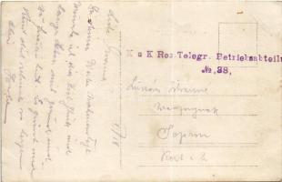 1917 Die Reise in Albanien. Offz. Wagon I. u II. Klasse / Osztrák-magyar katonatisztek lóvasúton Alb...