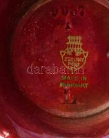 Zsolnay márványozott eozin váza. Márványozott eozin mázakkal festett korongozott porcelánfajansz, cc...