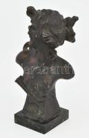 Franz Iffland (1862-1935): Salambo. Patinázott bronz büszt, cca 1930, jelzett a hátoldalán, márvány ...