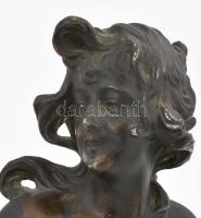 Franz Iffland (1862-1935): Salambo. Patinázott bronz büszt, cca 1930, jelzett a hátoldalán, márvány ...