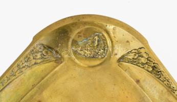 WMF art nouveau vadászmintás 3 részes dohányzó szett. Fém, bronz, jelzett. Hamuzó, gyufatartó, tálca...