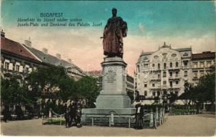 1918 Budapest V. József tér (ma József nádor tér) és szobor, Hanzély-ház