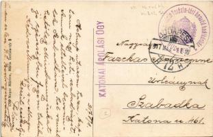 Budapest VIII. Mária Terézia téri hadikórház a Horváth Mihály téren, villamos. Neuer Márton kiadása ...