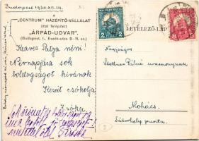 1930 Budapest XI. A Centrum-Házépítő Vállalat által felépített Árpád-Udvar. Eszéki utca 9-11