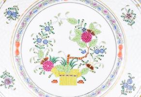 Herendi Fleur des indes vertes multicolor süteményes tál szett. 6 db. Egyik darabja újragyártott. Je...