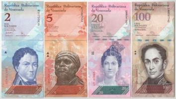 Venezuela 2007-2018. 2B-20.000B (9xklf) T:UNC-F szép papír Venezuela 2007-2018. 2 Bolívares - 20.000 Bolívares (9xdiff) C:UNC-F fine paper