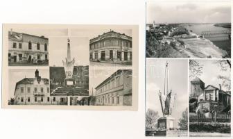 Dunaföldvár - 6 db modern Képzőművészeti Alap képeslap (Duna híd, vár, Szovjet emlék, tanácsház, Nép...
