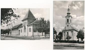 Dunapataj - 4 db modern Képzőművészeti Alap képeslap (Római katolikus templom, Vasút utca, hősök szo...