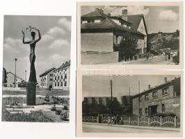 Ózd - 6 db modern Képzőművészeti Alap képeslap (Béka telep, szobor, utca, tanácsház, Kohász Sport Eg...