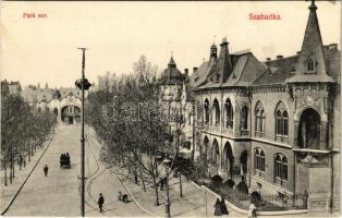 Szabadka, Subotica; Park sor, vasútállomás / street, railway station