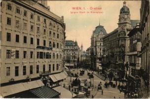 1910 Wien, Vienna, Bécs I. Graben, gegen Stock im Eisenplatz / square, shop of A. Thaller (EK)