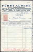 1939 Újpest, Fürst Albert pálinka-, likőr-, rum- és ecetgyár, szesz- és bornagykereskedő (stb.) 5 db...