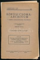 1937 Kőrösi Csoma - Archívum. A Kőrösi Csoma-Társaság folyóirata I. kiegészítő kötet. 3. füzet. Szerk.: Németh Gyula. Bp.-Leipzig, 1937, Kőrösi Csoma-Társaság - Otto Harrassowitz, 249-326 p. Magyar és német nyelven. Papírkötés, szakadt borítóval.