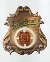 6 db Pilsner Urquell fém címeres sörös pohár 2 db eredeti dobozában