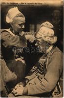 En Bretagne, Chez le Perruquier du Village, La Coupe de Cheveux a l'Écuelle / Brittany, French hairdresser, folklore / Francia népi fodrász