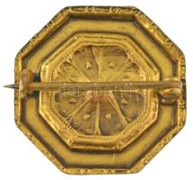 DN Zománcozott bronz, magyar címeres patrióta jelvény (24x24mm) T:AU