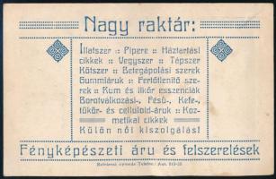 cca 1920 Szent Ferenc Illatszertár - Chypre Baeder parfüm reklámlap, kétoldalas, 14x9 cm