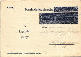 Kezdjük vígan, úgy se tudjuk, hogy végezzük. Tombola-levelezőlap I b-6. s: Juszkó Béla (EK)