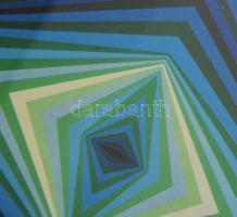 Vasarely Victor (1908-1997): Rhombus, 1971. Heliogravűr, papír. Jelzett. Neuchatel, Éditions du Grif...