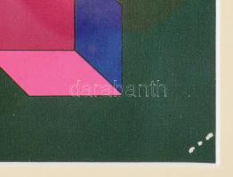 Vasarely Victor (1908-1997): Geometrikus kompozíció (cím nélkül). Heliogravűr, papír. Jelezve középe...