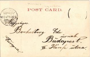1899 (Vorläufer) Kairó, Piramisok megmászása Egyiptomban / Cairo, Besteigung der Pyramiden / Climbin...