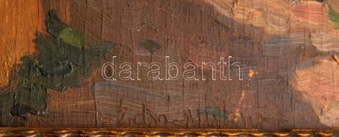 Aradi Edvi Illés Jenő (1886-1962): Napfényes utca. Olaj, rétegelt falemez, jelezve balra lent. Dekor...