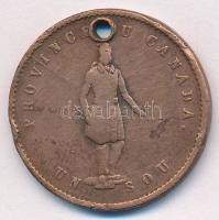 Kanada 1852. 1/2p Cu "Quebec Bank" banki zseton T:F lyukasztott, ph
Canada 1852. 1/2 Penn...