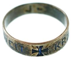 Német Birodalom ~1915. "Welt Krieg 1914-1915" Ag gyűrű (1,57g/56-os méret)
German Empire ...