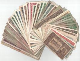 52db-os vegyes magyar korona, pengő, forint bankjegy tétel, közte 1930. 20P +1946. 100.000.000P T:F-VG, közte 1db XF