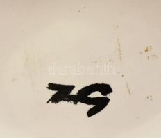 Sz jelzéssel: Ikebana váza, mázas kerámia, iparművész, hibátlan 20 cm