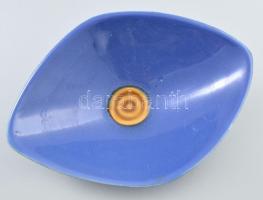 Kínáló tálka Mázas kerámia, kézzel festett jelzett, hibátlan 21x15 cm