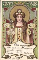 Art-Nouveau Embossed Litho