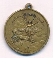 1898. Istenért Királyért Hazáért / 1848-1898 Szabadság - Testvériség - Egyenlőség - Szabadságharczunk Dicső Emlékére aranyozott bronz emlékérem füllel (29mm) T:AU