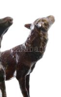 Bronz szarvasok figura. Jelzés nélkül m: 10 cm