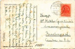 1943 Szilágycseh, Cehu Silvaniei; Fő tér, országzászló, Spitzer Márton, Spitzer Chaim, Róth és Pollá...