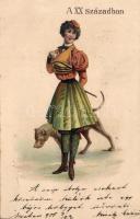 1899 Dog-catcher woman in the XXth century Litho (pinhole)