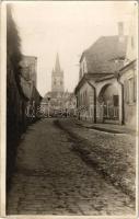 Nagyszeben, Hermannstadt, Sibiu; Hundsrücken / Kutyahát, utca. Tordai Gross Károly festőművész fotója és saját kezű felirata a hátoldalon / Spinarea Cainelui / street. photo (fl)