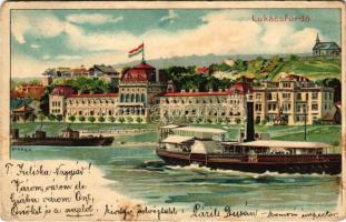 1900 Budapest II. Lukács fürdő. Kunstanstalt "Kosmos" 145. litho s: Geiger R. (EB)