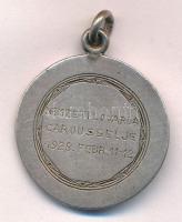 1928. "Nemzeti Lovarda Carousselje 1928. febr. 11-12. / A legkiválóbb műlovarnőnek" ezüstözött fém emlékmedál, füllel (24mm) T:AU