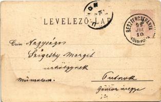 1899 (Vorläufer) Besztercebánya, Banská Bystrica; Evangélikus templom, gimnázium és leány iskola / L...